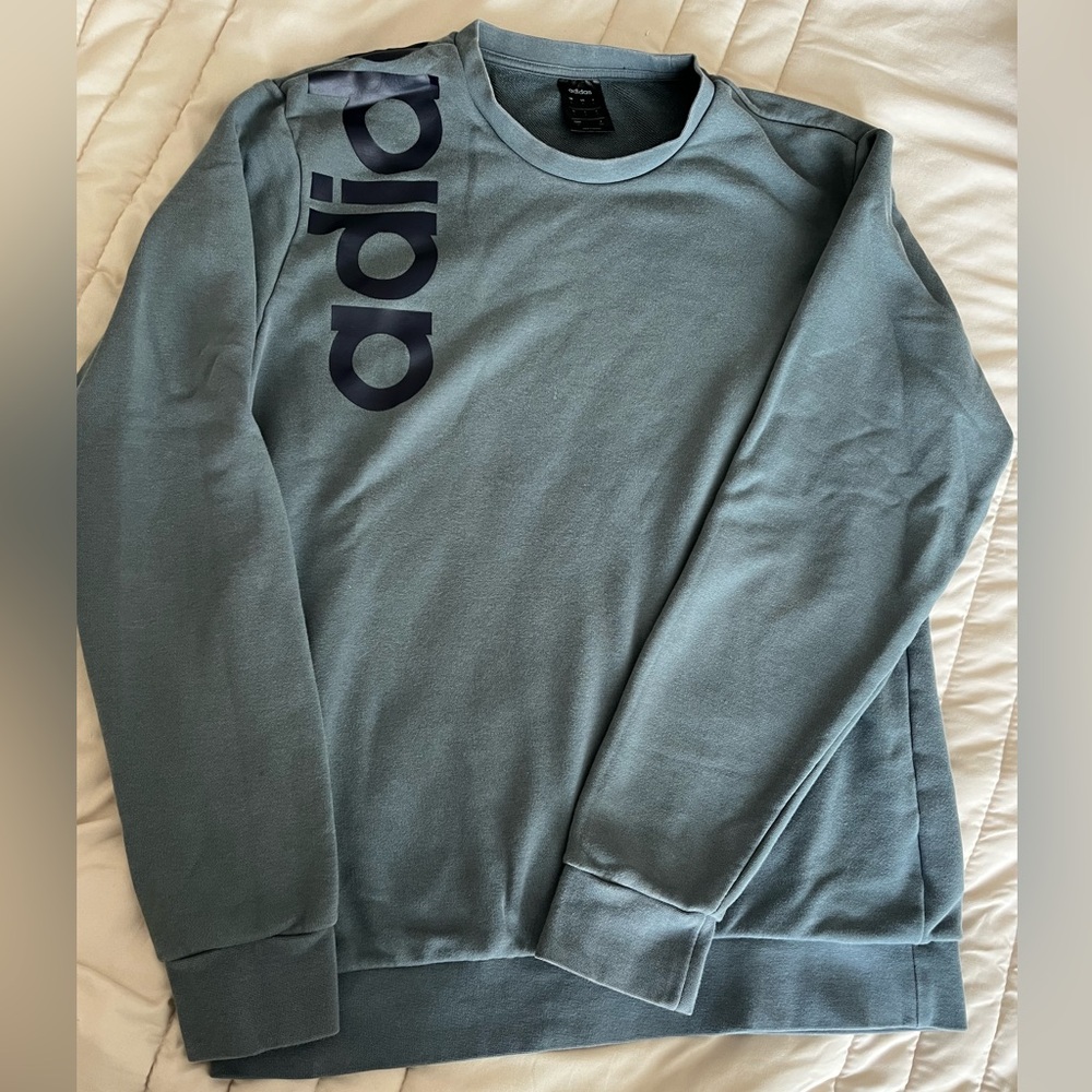 Adidas Men's Blue Crewneck Sweatshirt